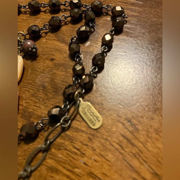 Grandmother’s Buttons Charm Necklace - Burnished Brass Whimsy Steampunk 90s 00s - Picture 4 of 5